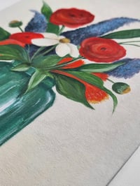 Image 3 of Colourful Flowers In A Vase Original Painting 