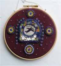Compass - Original textile art, contemporary art, beaded and sequined embroidery 