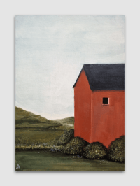 Image 1 of Red House In The Countryside Original Painting 