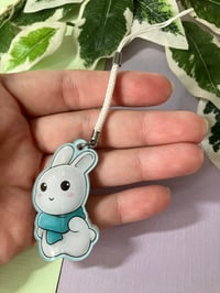 Image 2 of Cute Snow Bunny Acrylic Charm 