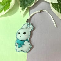 Image 1 of Cute Snow Bunny Acrylic Charm 