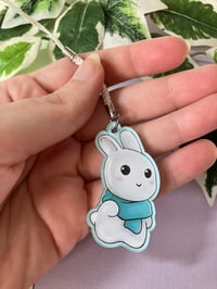 Image 4 of Cute Snow Bunny Acrylic Charm 