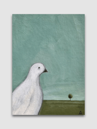 Image 1 of Original Painting - White Bird In The Countryside