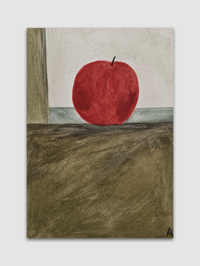 Image 1 of Red Apple - Original Watercolour Fruit Painting