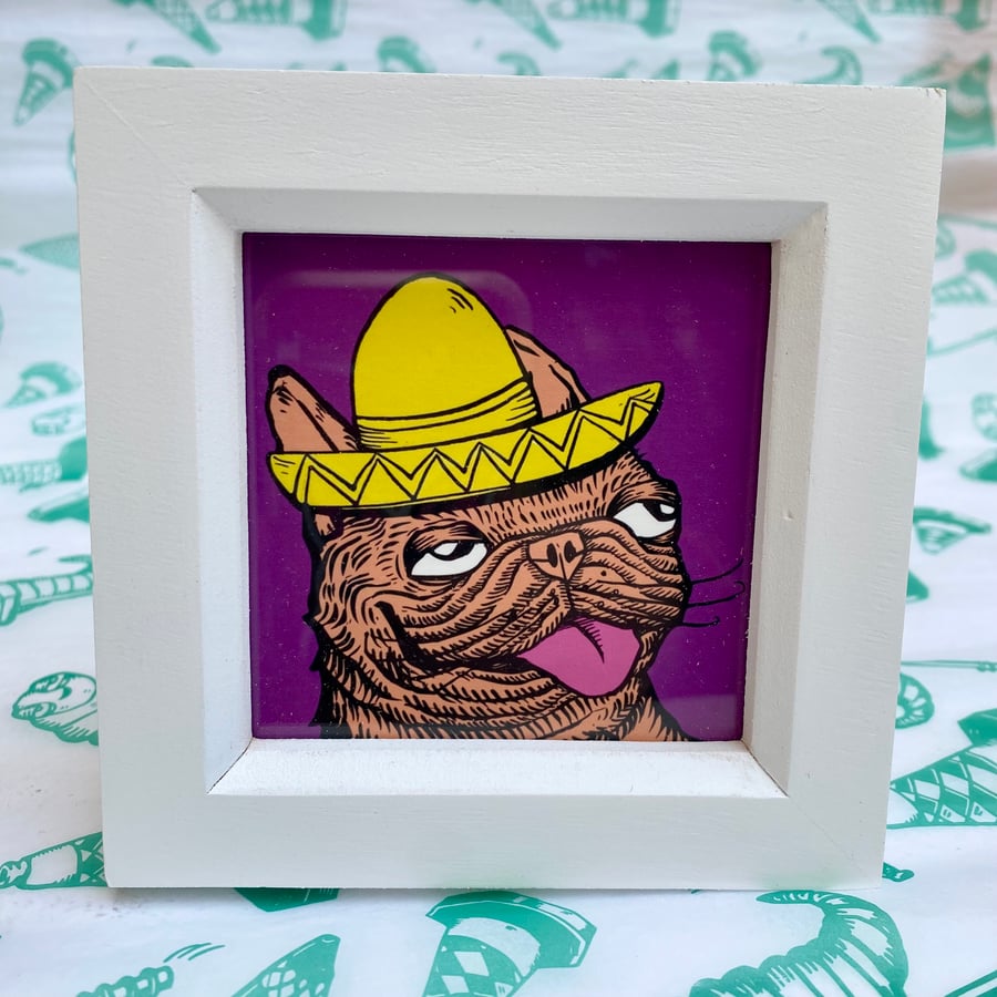 Image of ‘Sombrero Tongue-out’ Framed Mini Piccy 