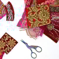 Image 5 of Embellished Sari Elements Pink & Red