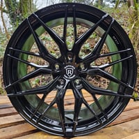 Image 1 of 19" RFX17 STYLE STAGGERED ALLOY WHEELS FITS 5X120 GLOSS BLACK