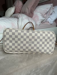 Image 10 of Louis Vuitton Neverfull MM Damier Azur Rose Ballerine