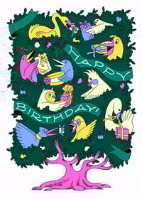 Image 2 of Birthday Birds Card
