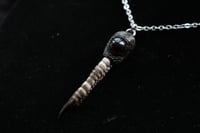 Image 3 of Dead Good Pheasant toe necklace with garnet crystal