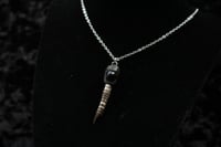 Image 4 of Dead Good Pheasant toe necklace with garnet crystal