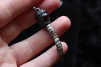 Image 6 of Dead Good Pheasant toe necklace with garnet crystal