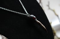 Image 7 of Dead Good Pheasant toe necklace with garnet crystal