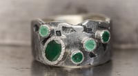 Image 1 of 'telos no.4' - Recycled silver and emerald ring