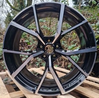 19" ESTORIL STYLE ALLOY WHEELS FITS 5X112 ET45 BLACK MACHINED FACE