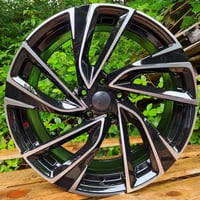 19" ADELAIDE STYLE ALLOY WHEELS FITS 5X112 ET45 BLACK MACHINED FACE