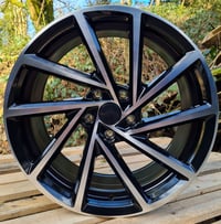 19" SPIELBERG STYLE ALLOY WHEELS FITS 5X112 ET45 BLACK MACHINED FACE