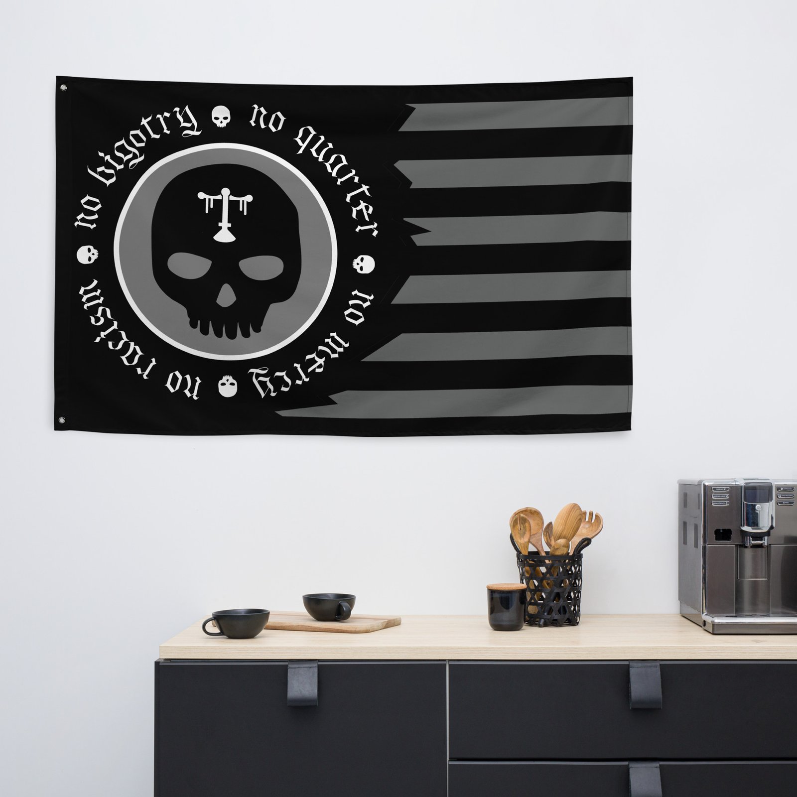 No Quarter Black Flag (single sided) | Justified Ink No Quarter Black Flag (single sided) | Justified Ink