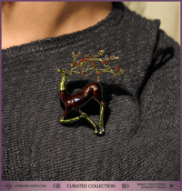Image 3 of Enamel Deer Brooch ┃ Nature-Inspired Elegance ┃ Curated Collection Piece