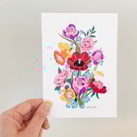 Image 2 of Multi Floral Art Print
