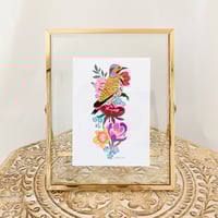 Image 5 of Northern Flicker with Multi Flowers Art Print