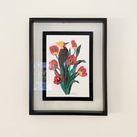 Image 3 of Blonde Crested Woodpecker with Tulips Art Print