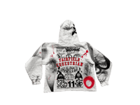 Image 2 of Sade Adu heavy metal Kanji custom made screen print gray/red hoodie