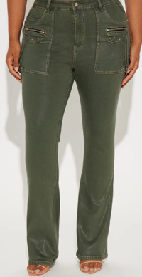 Image 1 of Coated Stretch Bootcut Jeans