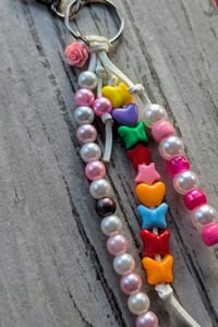 Image 3 of Colorful Spring inspired beaded bag charm 