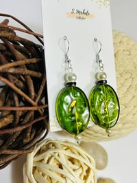 Image 3 of Olive Oval Earrings