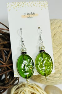 Image 2 of Olive Oval Earrings