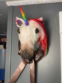 Image 3 of Rainbow Pride Unicorn Wall Mount • OOAK