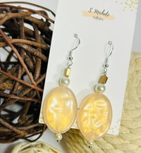 Image 1 of Golden Tan Oval Earrings