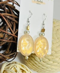 Image 2 of Golden Tan Oval Earrings