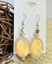 Image 3 of Golden Tan Oval Earrings