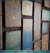 Image 5 of "Sacred Balance" - Hand-Painted Wooden Decoration┃Rustic Wooden Wall Art