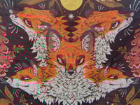 Image 2 of Foxes and Foxgloves Woven Blanket