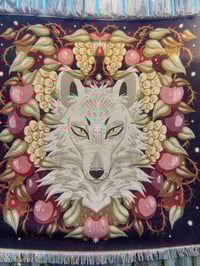 Image 3 of Harvest Wolf Woven Blanket