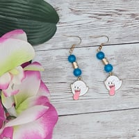 Image 2 of Blue Boo Ghost Earrings