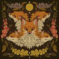Image 4 of Foxes & Foxgloves Tapestry