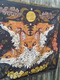 Image 2 of Foxes & Foxgloves Tapestry