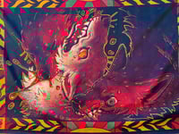 Image 3 of Wolf Fight Tapestry