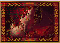 Image 2 of Wolf Fight Tapestry
