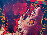 Image 4 of Wolf Fight Tapestry