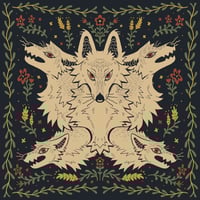 Image 2 of Wolves And Flowers Bandana V.1