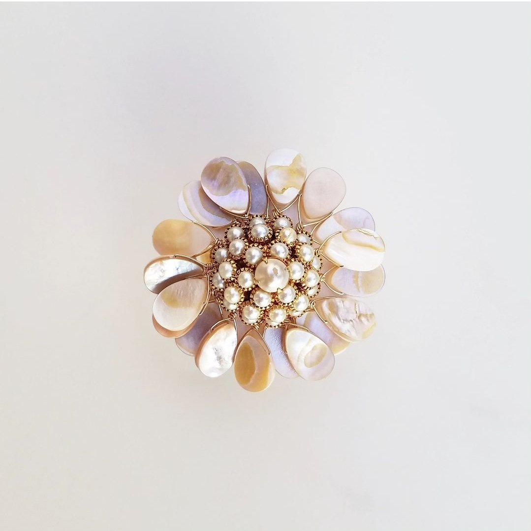 Vintage Pearl & Shell Ring | Lola Florence Jewelry Hawaii
