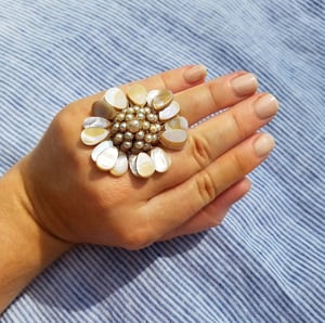 Vintage Pearl & Shell Ring