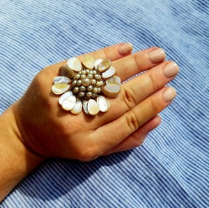 Vintage Pearl & Shell Ring