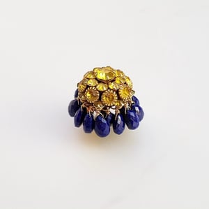 Vintage Rhinestone & Lapis Ring