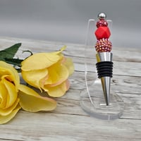 Image 1 of Red Sparkle Wine Stopper